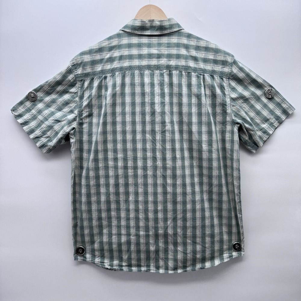 Carhartt Relaxed Fit Plaid Short Sleeve Shirt Mens Large Green White Button Down - Picture 3 of 10